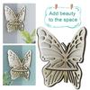 Butterfly Corner Shelf Wall Mounted Showcase Stand Wood Corner Display Rack Decorative Shelf for Bathroom Living Room Bedroom