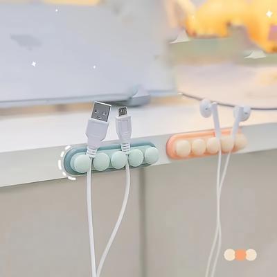 Silicone Cable Management Clip, Desktop and Bedside Table Wire Organizer, Wall and Desktop Charging Cable Clip