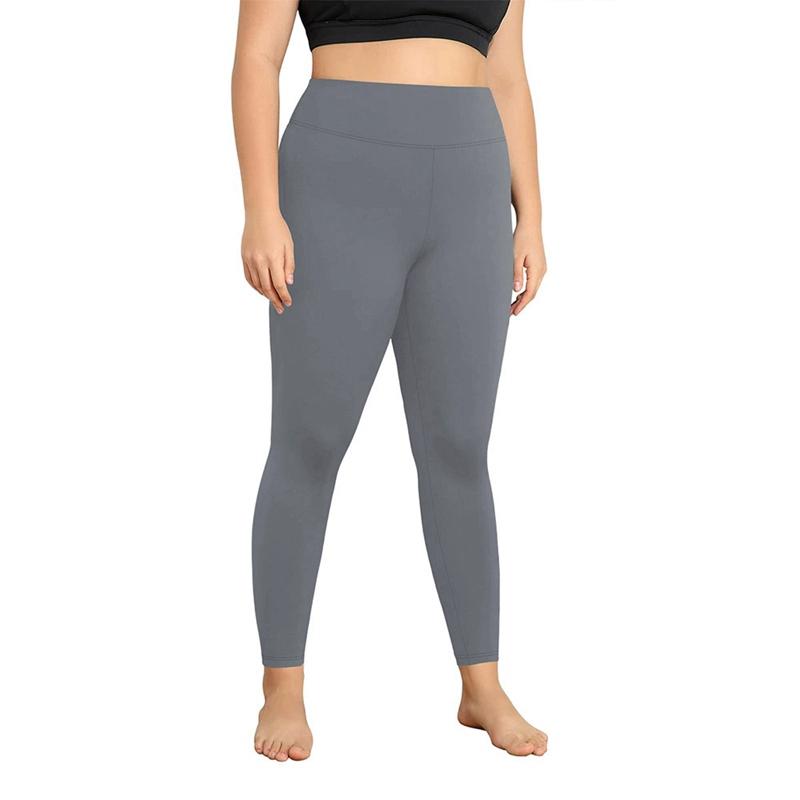 Damen Einfarbig Hohe Taille Übergröße Yogahose Stretch Fitnesshose