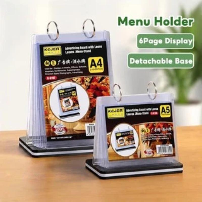 A4/A5Menu Holder Acrylic Flip Menu Holder Restaurant Display Stand Menu Display Stand Shop Promos Hold