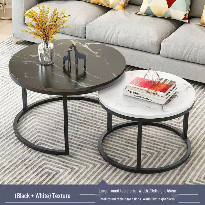 Modern Round Sintered Stone Coffee Table, 2026 Light Luxury Model for Small Apartments and Living Rooms.