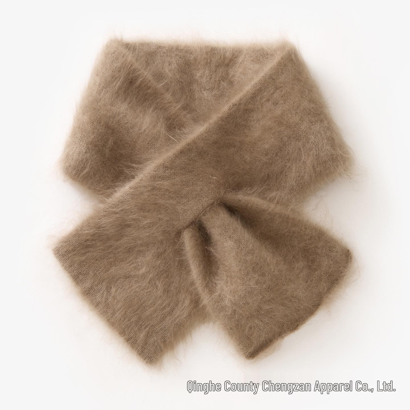 Royal Plush Knit Pure Cashmere Cross Scarf – Autumn Winter Korean Style Neck Warmer for Parent-Child or Couple.