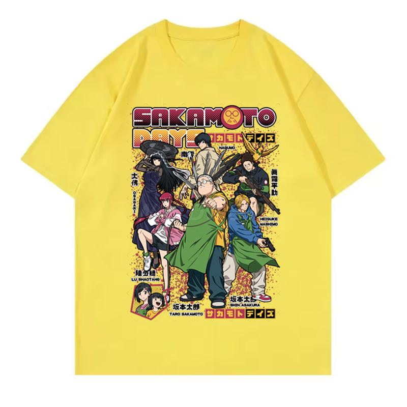 2025 New Design Anime Tshirts Sakamoto Days Short Sleeve Retro Tops Tees Streetwear Unisex Clothing Sakamoto Days Summer Tshirt