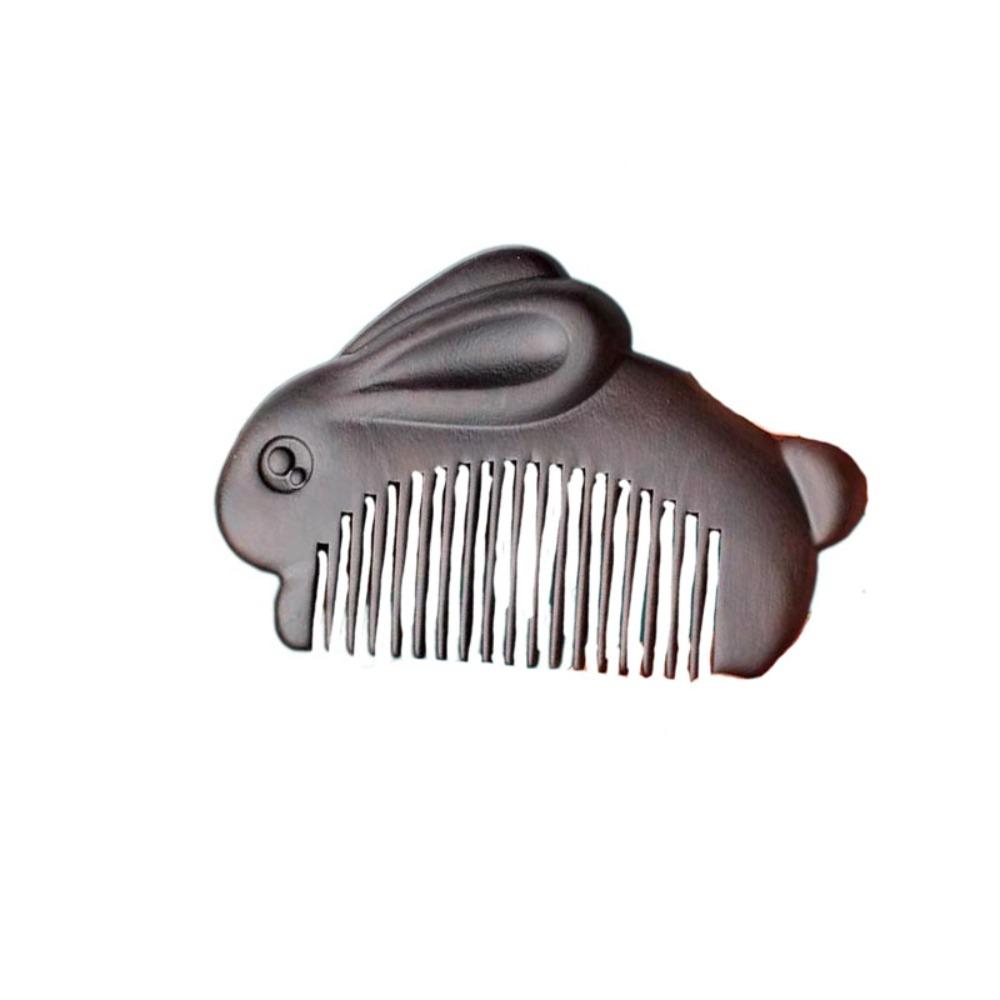 Rabbit Sandalwood Comb Anti Static Wooden Comb Portable Mini Comb Brush  Women