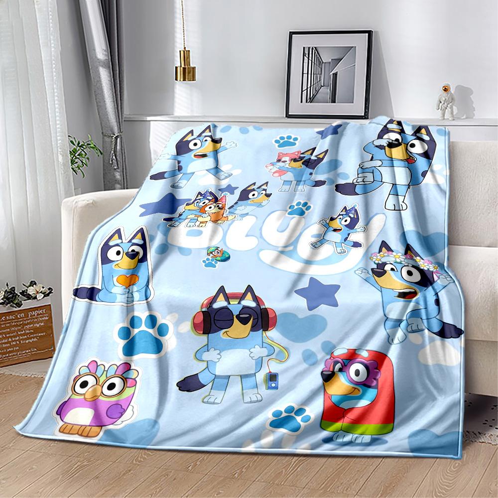 Bluey's Colorful Adventures Blanket Ultra-Soft Perfect for Livingroom Seaside Bedding All-Season Use Playful Design