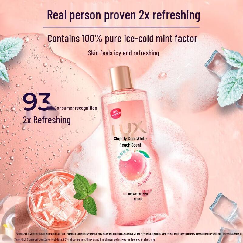 Lux White Peach Scent Bubble Refreshing Body Wash