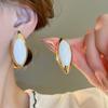 Retro Oil Drop, Water Drop, Geometric Silver Needle Stud Earrings, French Simple and Unique Niche Temperament, High-end Earrings for Women