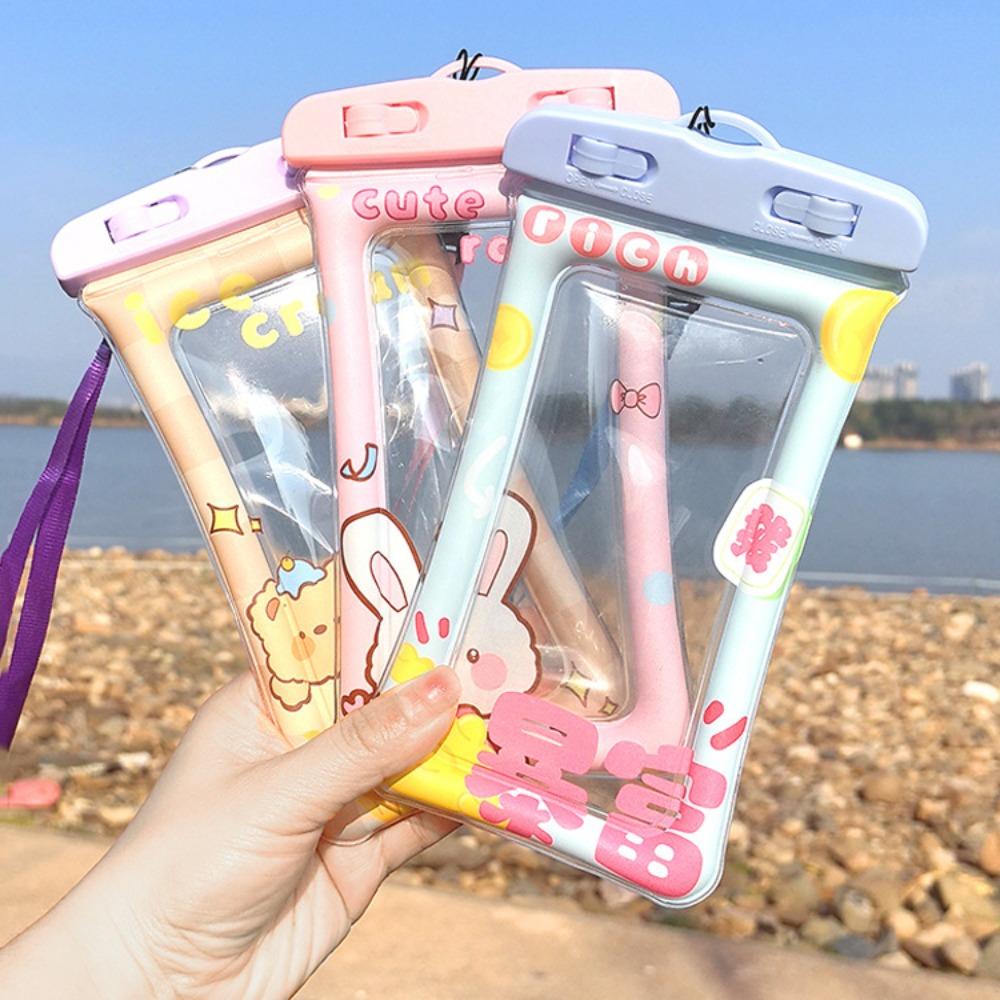 

Seal Type Phone Waterproof Pouch Airtight Bag Mobile Phone Sealing Bag Swimming