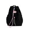 Schoolbag Female College Student School Bag Juvenile Versatile Girl Heart Drawstring Bundle Mouth Bag Commuter Travel Backpack Female