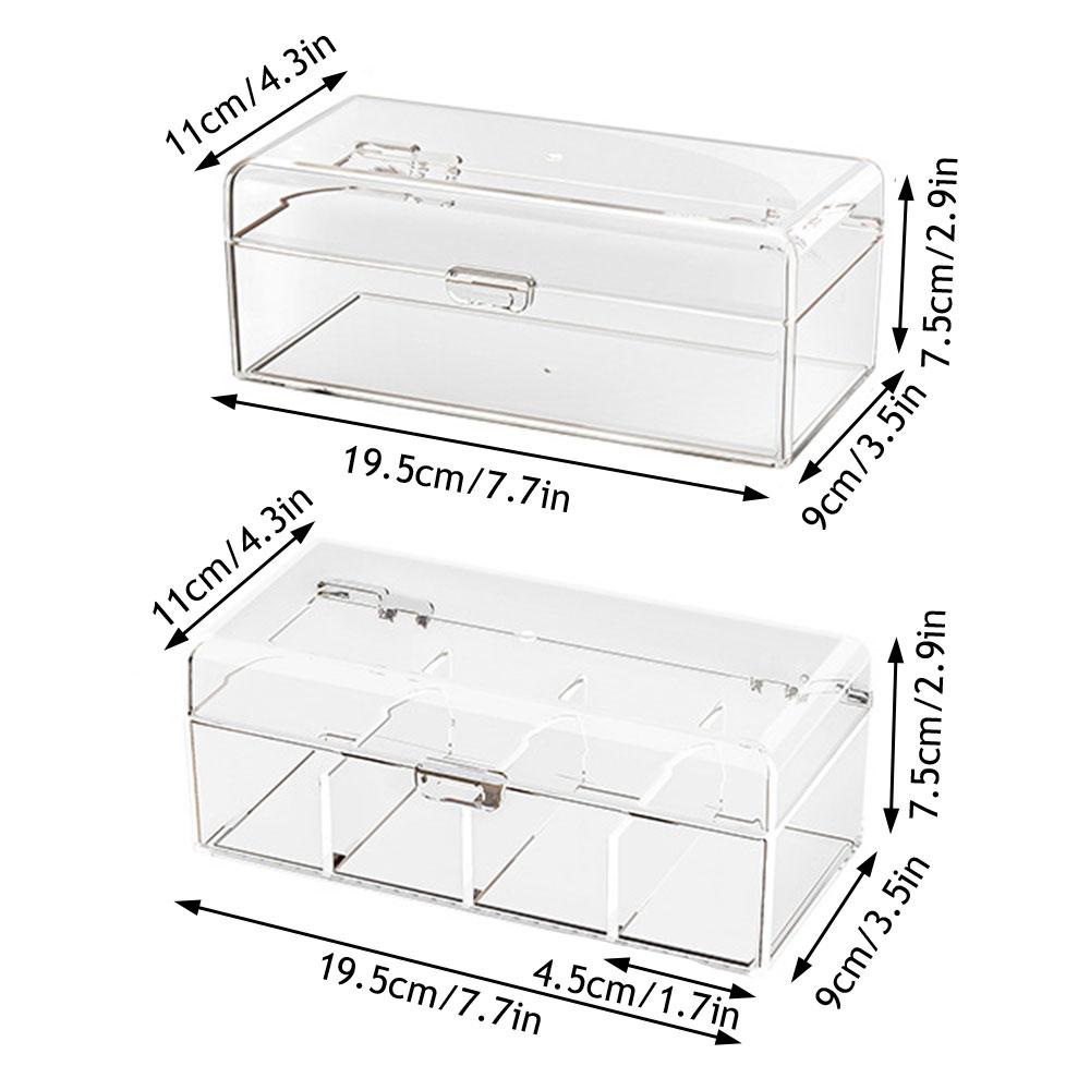 Klare Acryl-Schichtspeicherbox Make-up-Pinsel-Organizer-Box mit Deckel Klare Staubdichte Kosmetikwerkzeuge Puder-Aufbewahrungsbox