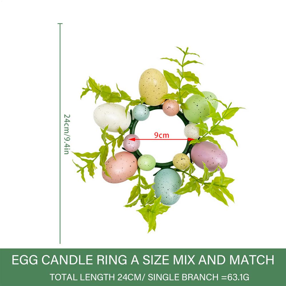 Easter Candle Rings Wreath Pillar Candle Holder Candle Ring Greenery Wreath Tabletop Ornaments Desk Easter Floral Decorations