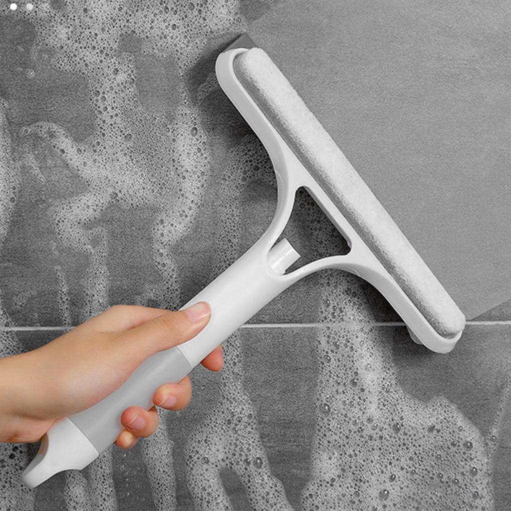 Window Wiper 3 In 1 Water Spraying Efficient Portable Glass Cleaning Squeegee for Mirror Tile