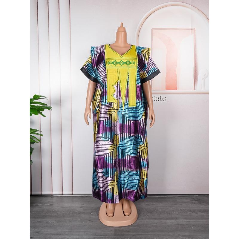Plus Size Women's New Fashion Print Maxi Dress
