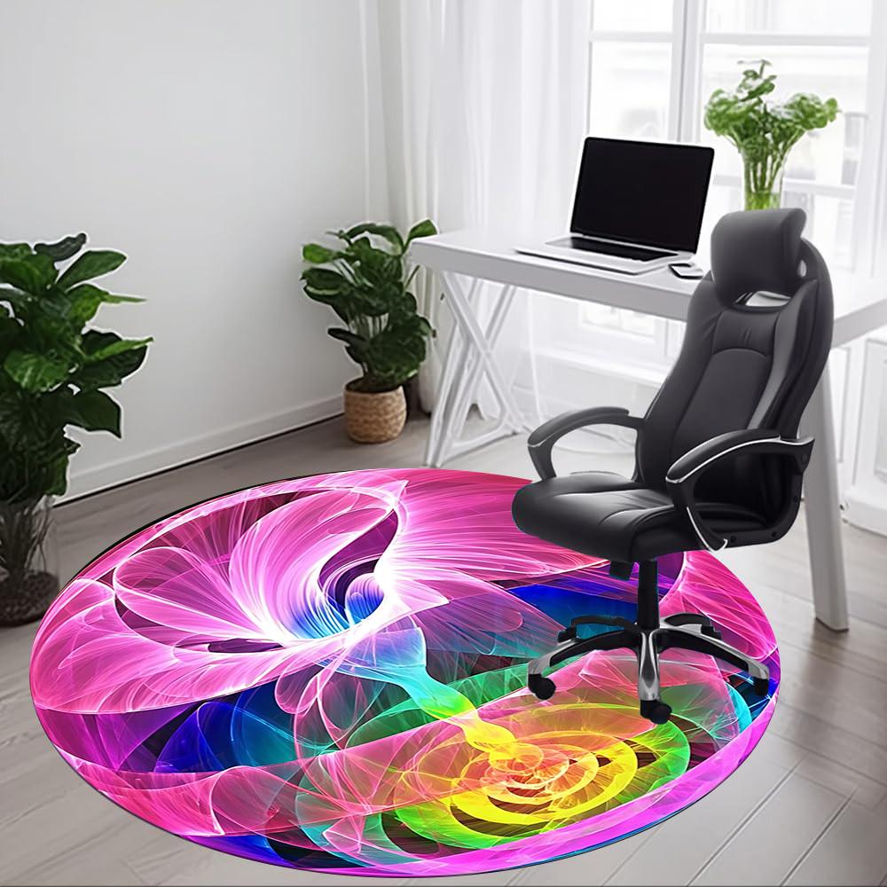 1pc Colorful Sphere Chair Carpet for Office, Soft, Non Slip Polyester Mat, Office, Entryway, Living Room, Bedroom