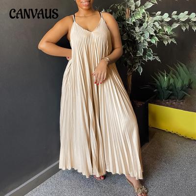 Women's Halter Dress Plus Size Summer Pressed Pleated Sexy Fashion A-line Dress Long Dress
