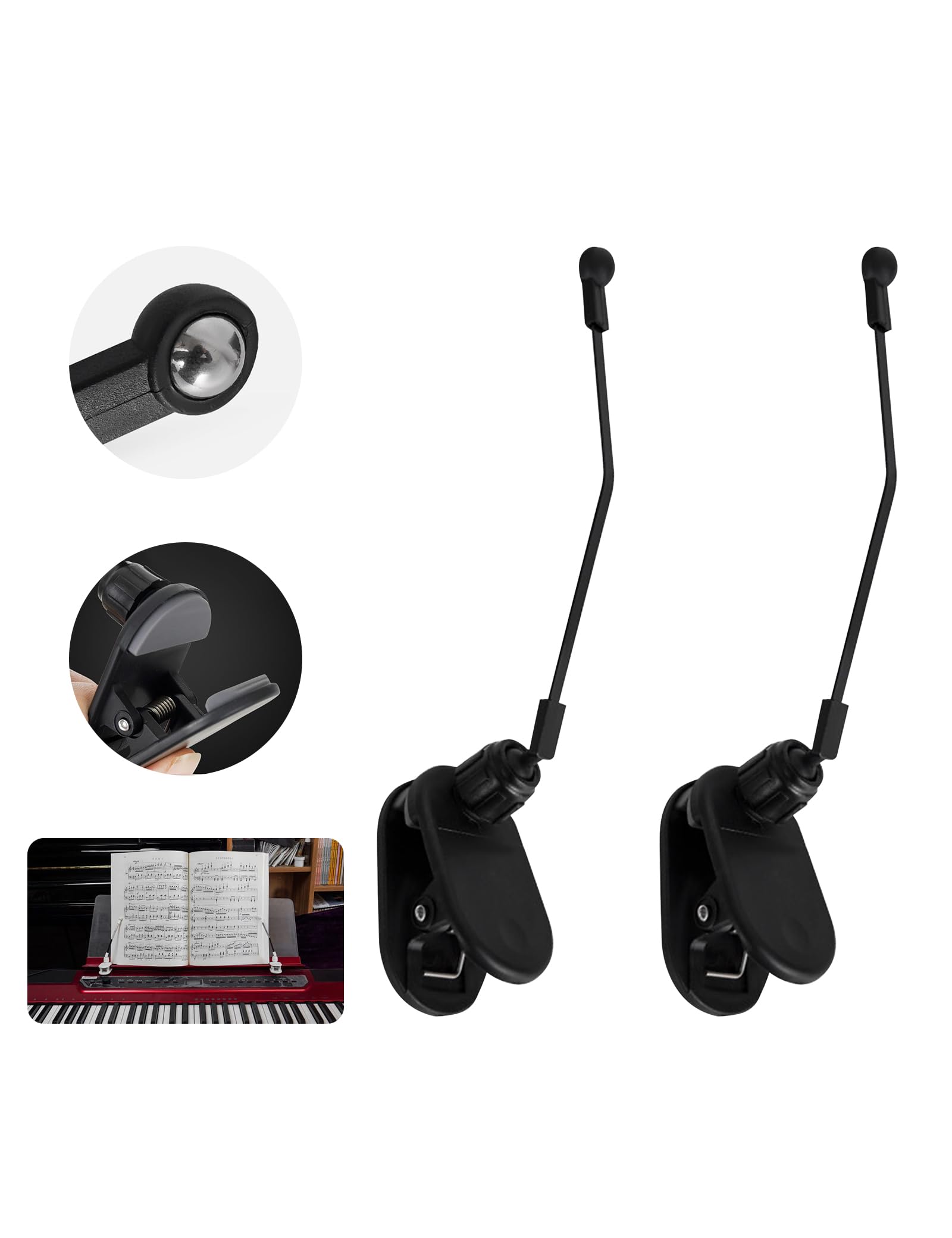 

Freelance Shop Sheet Music Clips of Securely Holds Sheet Piano Convenient Lightweight and Portable (Set 2) - Music, Non-Trace Design, чёрный