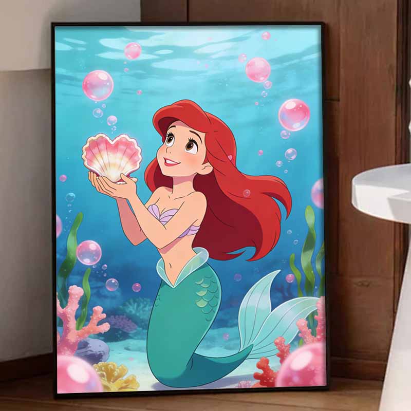 Disney Diamond Painting Kit Classic Mermaid Home Decor Craft Perfect Gift Idea Diamond Art