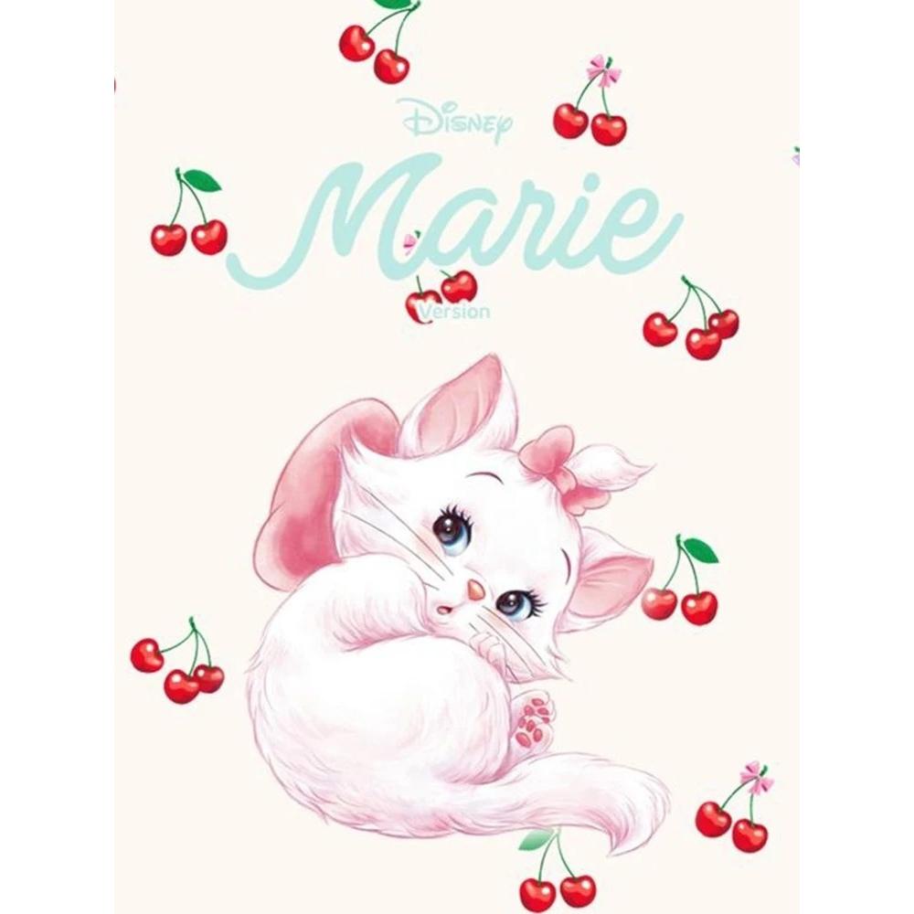

Disney Diamond Painting Marie The Cat Cherry themed Illustration Wall Decoration Full Diamond Cross stitch DIY Gift Home Decor Round 20x30cm