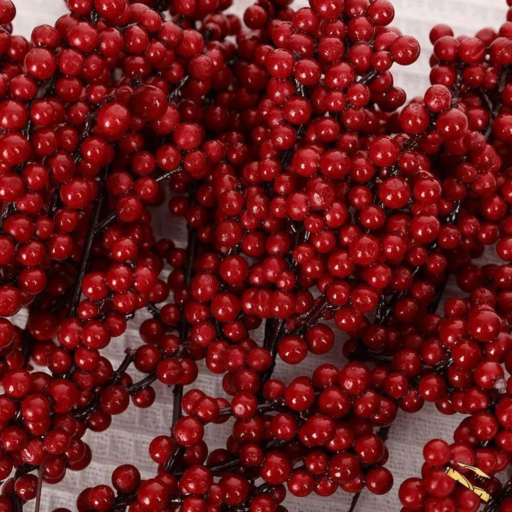 Branch, decorative cone 20 pcs red, maroon