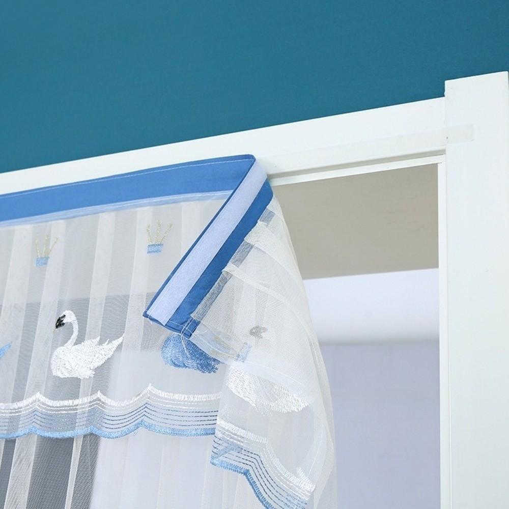 Self-adhesive Screen Door Curtain No Punching Lace Embroidered Door Curtain Dormitory