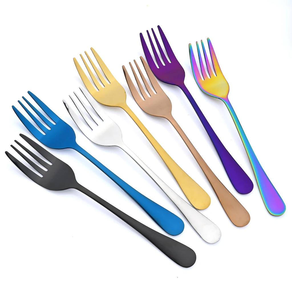 7Pcs Dinnerware Cutlery Set Stainless Steel Portable Kitchen Cake Shovel Service Fork Spoon Colander Spoon Salad Fork Tableware