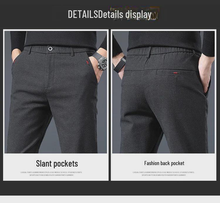 2022 Autumn Men's All-Match Straight Loose Business Casual Pants - Breathable, Anti-Wrinkle