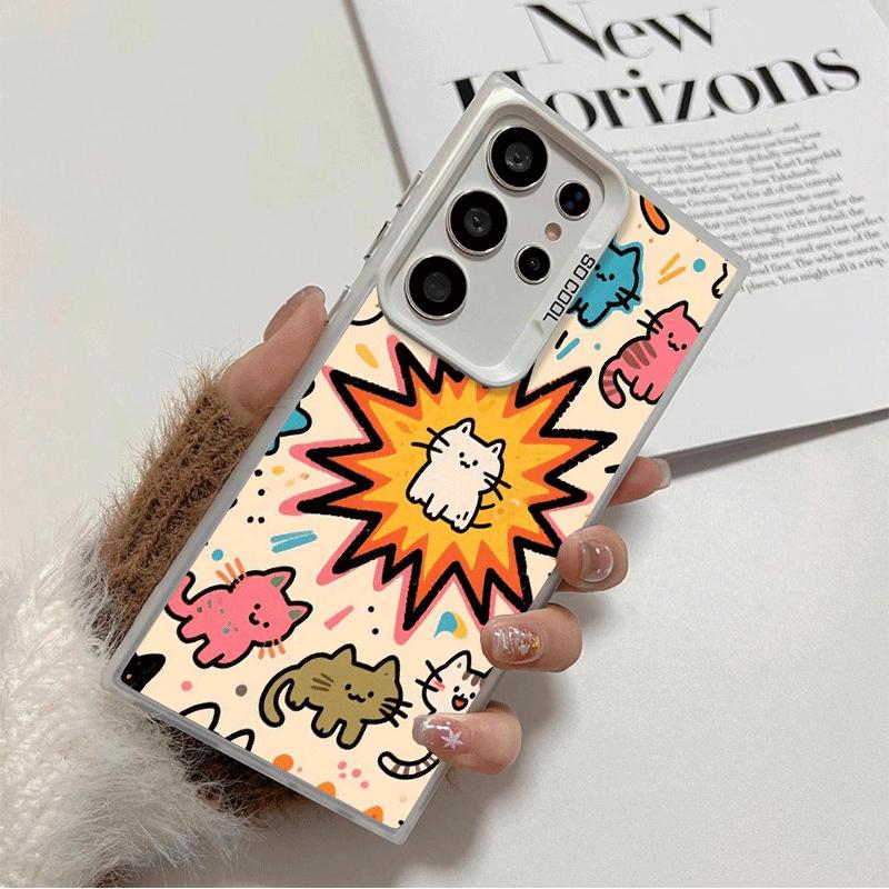 Cartoon Cute Cats Theme Shockproof Phone Case for Samsung Galaxy S26 Edge S25 Ultra S24 FE S23 Plus S21 Cover Anti Fall Fundas