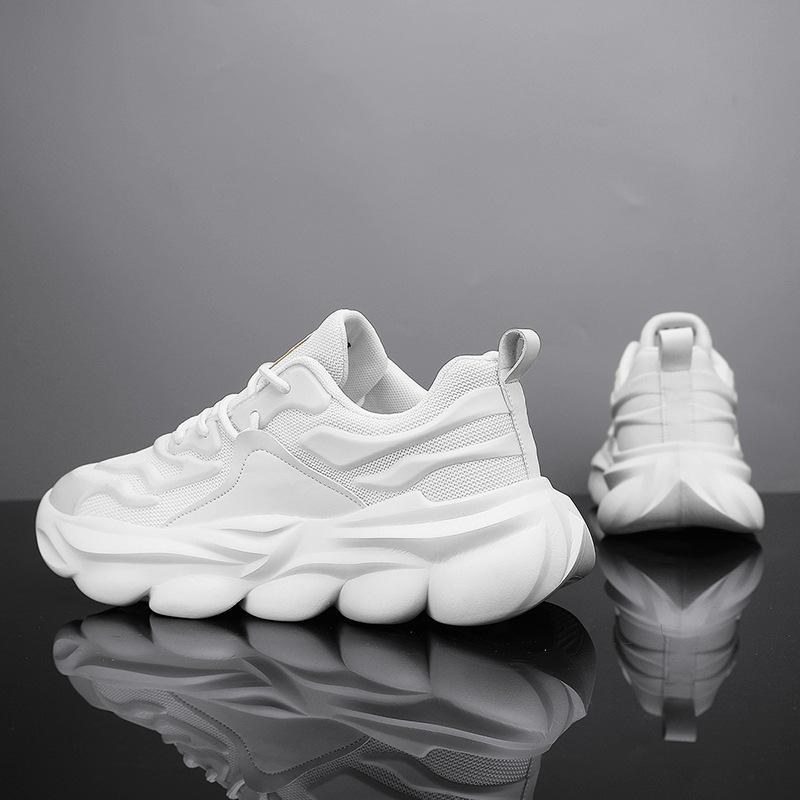 New Men's Sneakers Versatile Mesh Breathable Youth Casual Shoes Thick Soled Height Boosting Lightweight Sports Running Shoes
