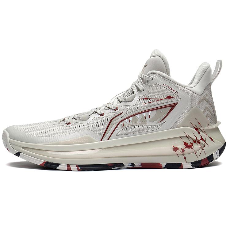 

Li Ning Liren 3 BOOM Technology Slip Resistant Support Rebound Mid top BOOM Technology Basketball Shoes Men s Gray Red ABAS089-5 40