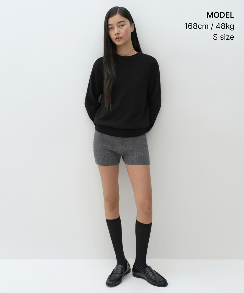 MUSINSA STANDARD WOMAN [Victoria Wool] Women'S Crew Neck Knit [Black]