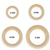 Anneaux en bois - ARTEMIO - Lot de 18 - 4 tailles - Bois naturel - Idéal bricolage