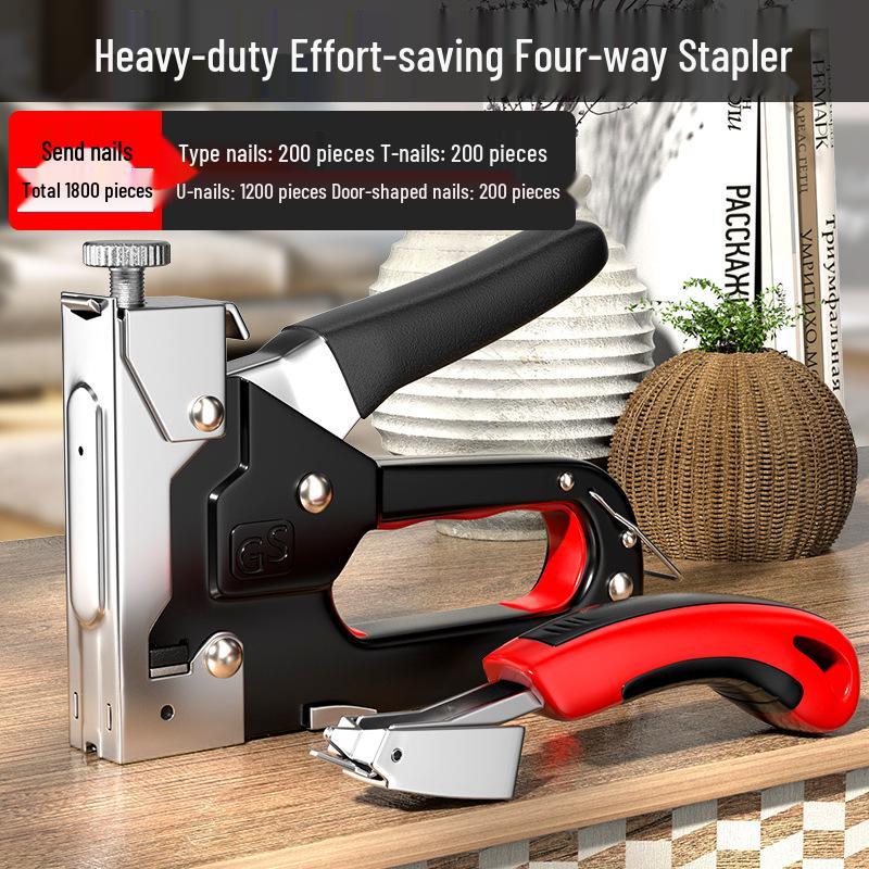 U-Shaped Manual Nail & Stapling Gun for Bookbinding and Woodworking