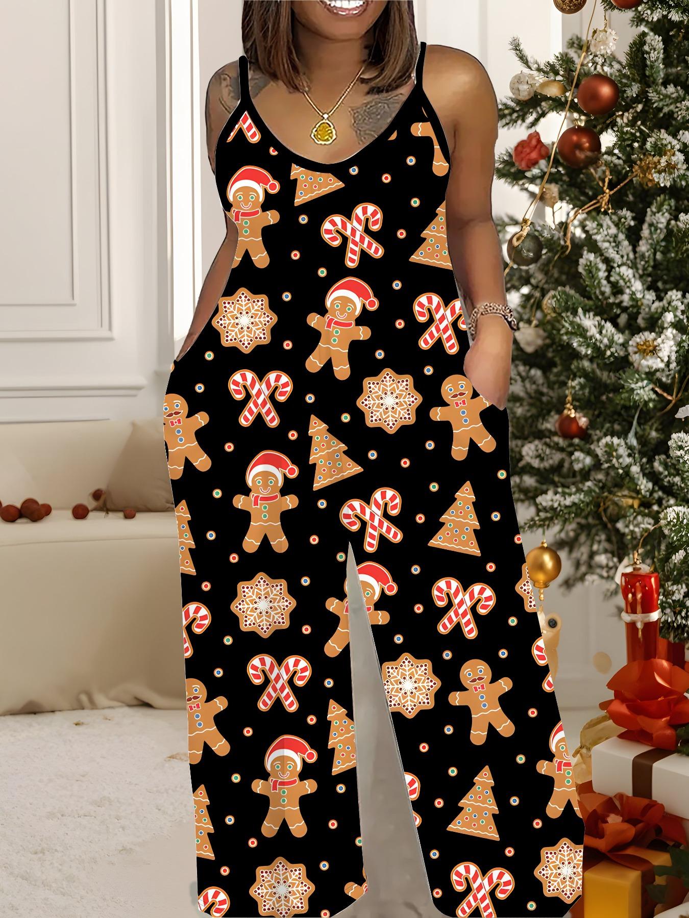 

Женский модный комбинезон, одежда больших размеров, повседневная модная одежда, графический дизайн с рождественским принтом, для вечеринок, рождественская одежда 6XL жёлтый