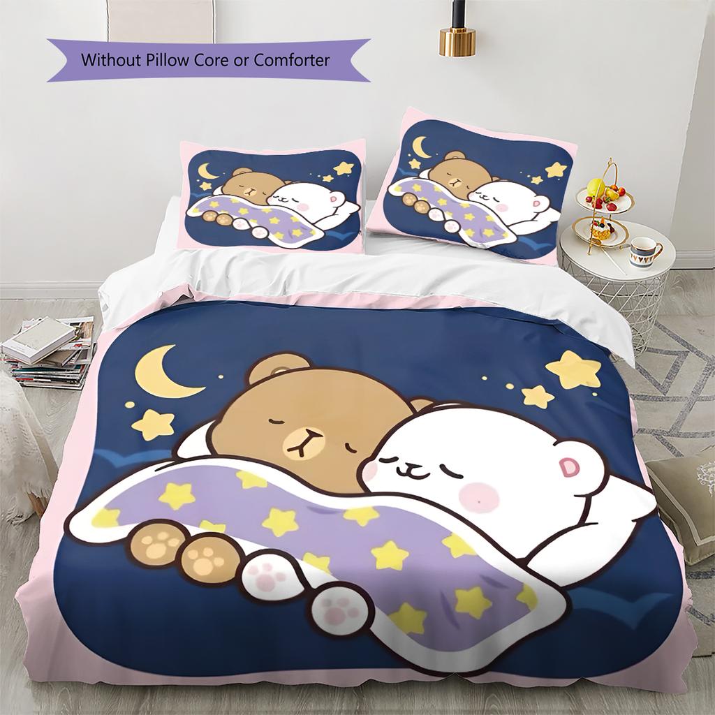 Set Copripiumino Trapuntato con Motivo Anime Federe Decorazione Casa Regalo di Compleanno (1 * copripiumino + 2 * federa, senza nucleo)