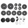 21Pcs Cymbal Replacement Accessories Felts Sleeves Wing Nuts Washers for Hi Hat Clutch CupGrey