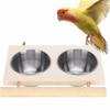 For Parrot Poultry Cage With Wooden Platform Dish Hanging Bowl Bird Feeder Pet Product Feeding Cup