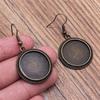 Drop & Dangle Earring Round Ear Hook Glass Cabochon Base Setting Tray Minimalist Jewelry ComponentsEarring Size 18x19mm QE025