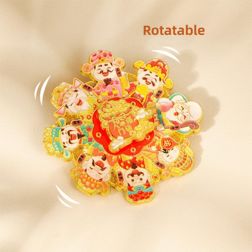 Cartoon New Year Magnetic Sticker Rotatable Chinese Refrigerator Sticker  Magnets Message Board