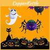 Atmospheric Halloween Paper Lantern Decoration With Spooky Spider Bat And Ghost Motifs
