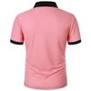 Mens Striped Short Sleeve Polo Shirts Basic Textured T Shirts Casual Slim Fit Golf Tee Shirt