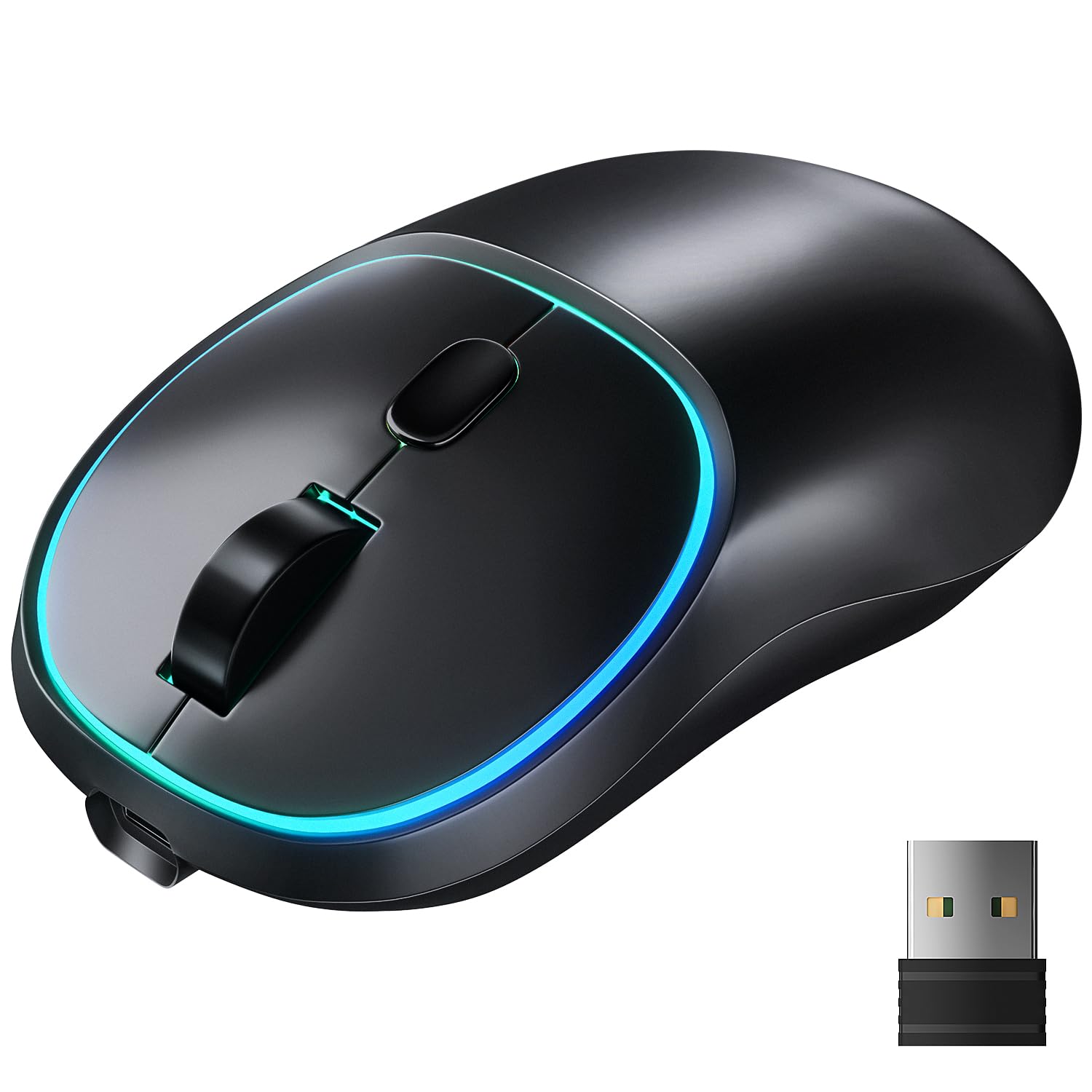 

Bluetooth Wireless Mouse [Multi-Connection, Bluetooth 5.2], 2.4GHz, 3-Level DPI Switching, Quiet, Ambidextrous, Energy-Saving, Slim,