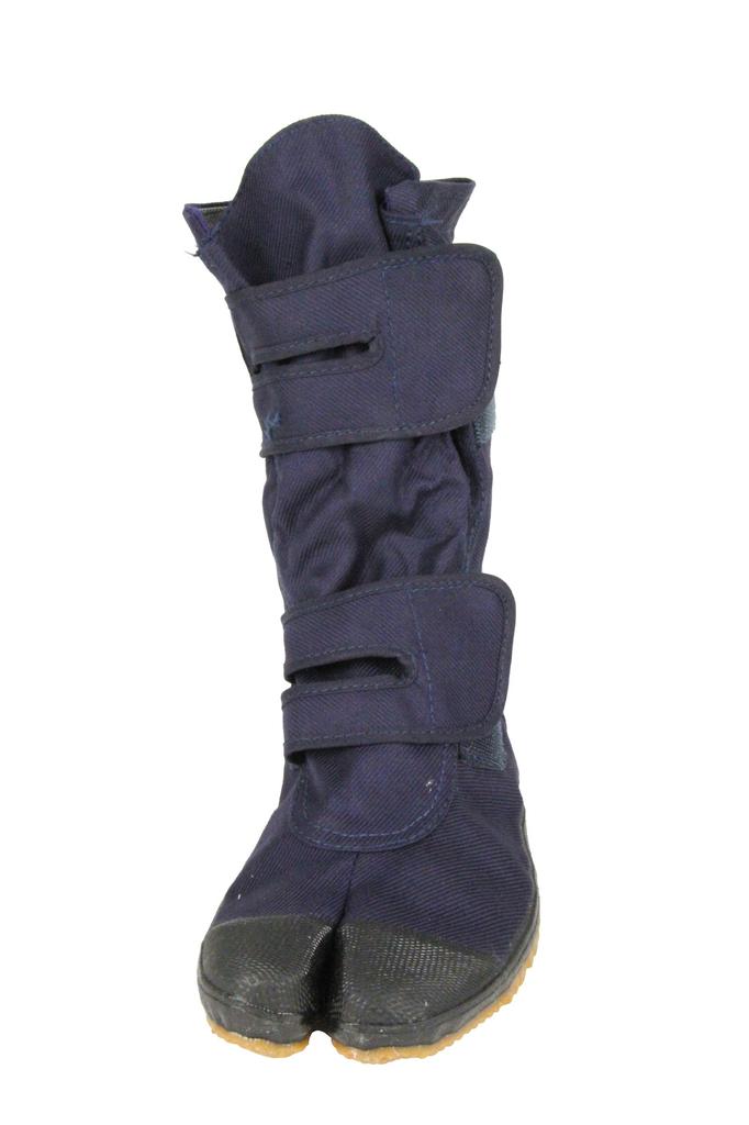 Nissin Rubber Men's Long Work Boots for Self-Gardening, Split Toe, Velcro Closure, No Toe Cap, Navy, Size 26.5 cm