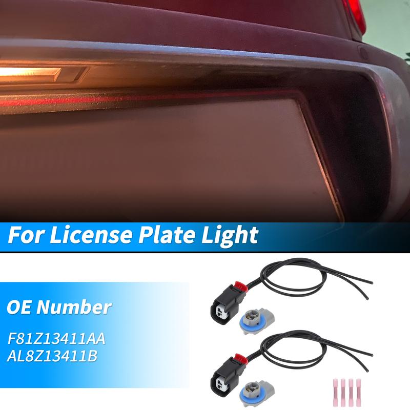 X Autohaux F81Z13411AA Rear License Plate Light Connector Socket Kits for Ford F-150 01-14