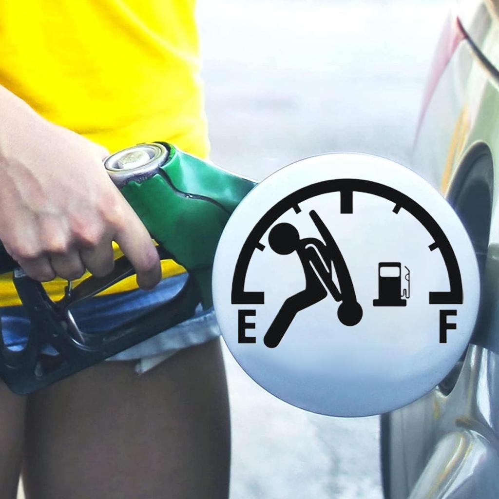 PET Car Stickers Reflective Funny Signs Decal Waterproof High Gas Consumption Sign Weather Resistant Fuel Cap And Bumper Decals