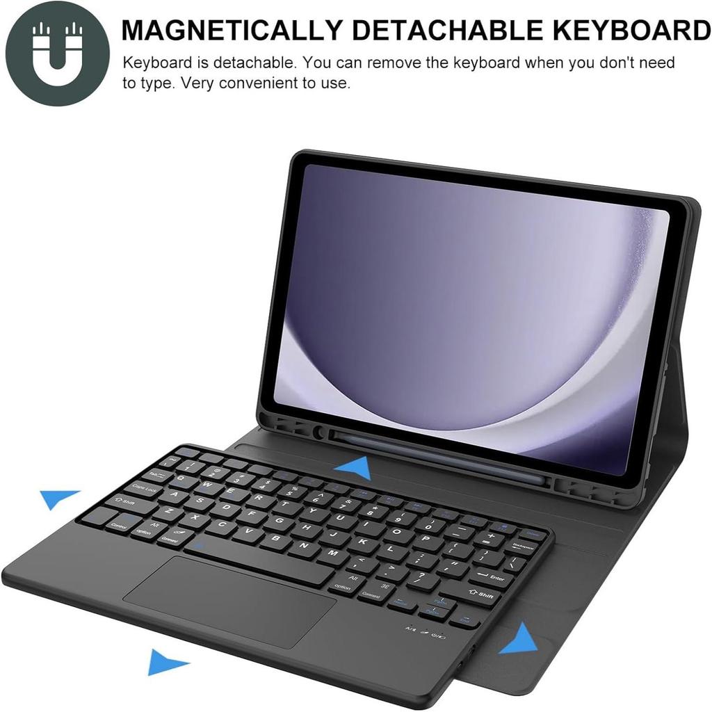 Compatible Samsung A9+ Tablet Case with Touchpad Wireless Bluetooth Keyboard for S10, A11+ Pen Slot FE Shell