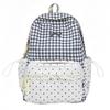Schoolbag new high-value student schoolbag solid color plaid lace sweet girl wind backpack travel cute backpack