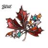 Alloy Pin Brooch Autumn Maple Leaf Design Zinc with Rhinestone