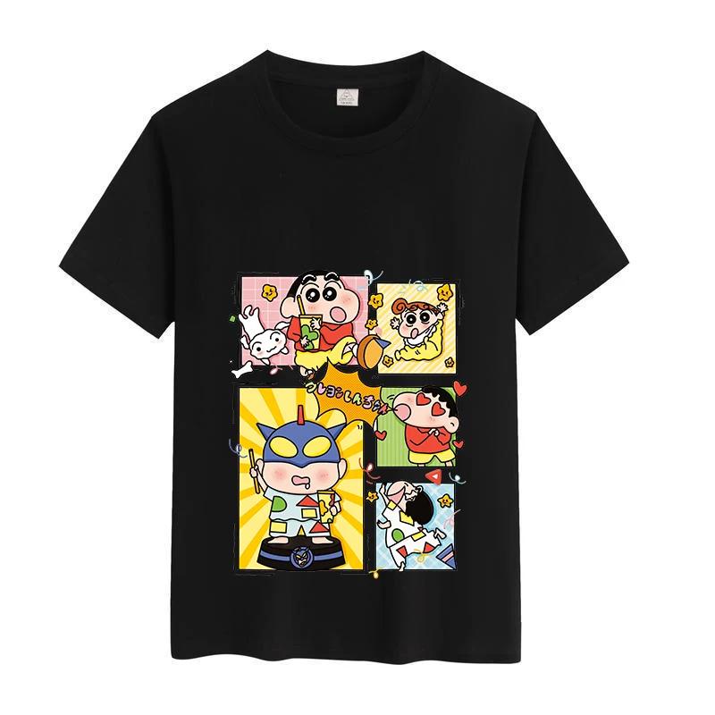 Anime Crayon Shin-chan Chlapecké Dívčí Bavlněné Tričko Léto Krátký Rukáv Dětský Top Kreslené Tištěné Tričko Móda Dětské Tričko