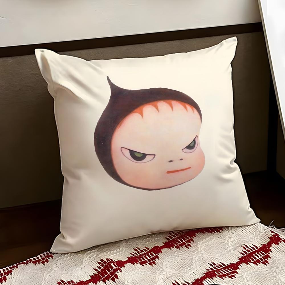 YYoshitomo Nara Art Cushion Cover Reversible Soft Durable Pillow Cover Home  Car MultiScene Use for Daily Comfort