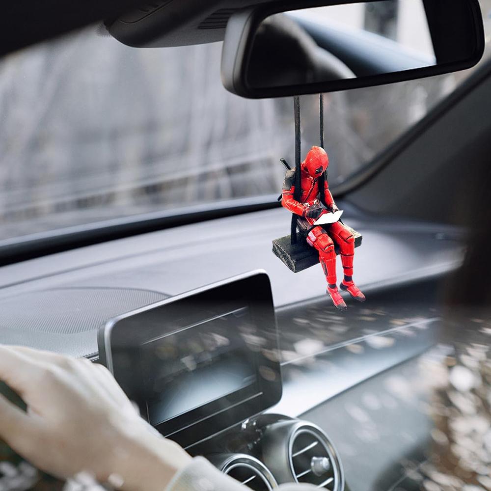 Deadpool Car Swinging Cute Ornament Rear View Mirror Decorations Accessories